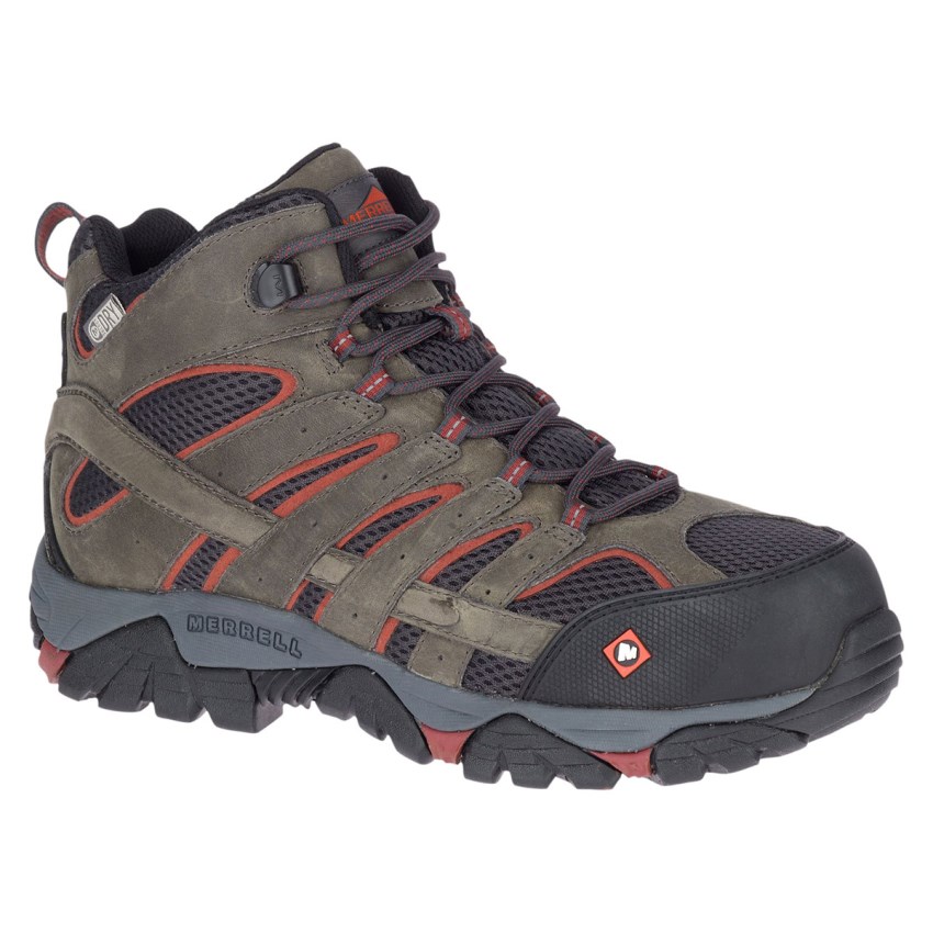 Bottes de Securite Merrell Moab Vertex Mid Waterproof Comp Toe Grise Foncé Homme | W.I.XLXB